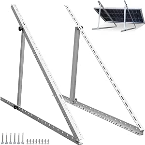 ECO-WORTHY Support Panneau Solaire 114cm,Fixation Panneau Solaire Angle Réglable, Support pour Bateaux, Véhicules, Toits,et Systèmes Solaires, Faciles à Montage(45 Pouces de Long)