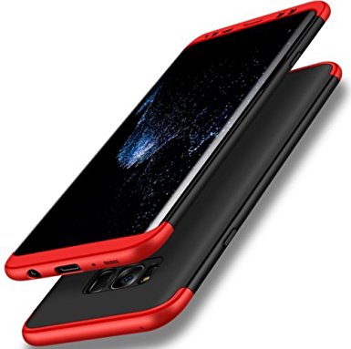 Galaxy S8 Plus Case, AICase 3 in 1 Ultra Thin and Slim Hard PC Case Anti-Scratches Premium Slim 360 Degree Full Body Protective Cover for Samsung Galaxy S8 Plus Case (6.2'')(2017) (Red Black)