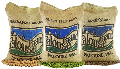 Non-GMO Project Verified Garbanzo Beans, Lentils and Green Split Peas (15 total LBS) | 100% USA Grown | Identity Preserved (We Tell You Which Field We Grew It In)