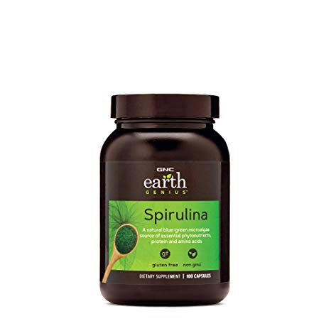 GNC Earth Genius Spirulina, 100 Capsules