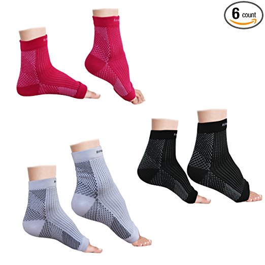 Plantar Fasciitis Foot Compression Sleeve (Pack of 3 Pairs) - Ankle Support Compression Socks - Relief from Arthritis, Ankle/Heel Pain/Arch/Foot Pain, Sore Feet And Callus - Enhanced Circulation