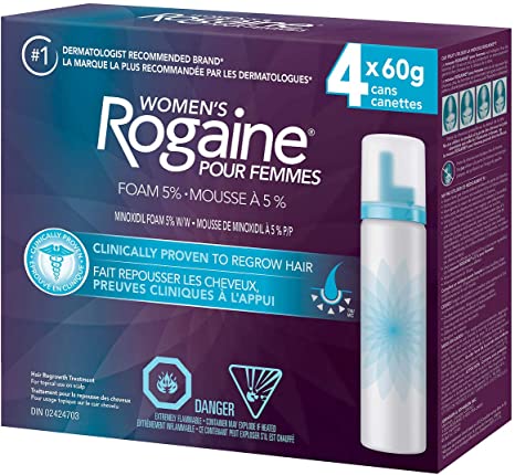 Rogaine Women's Minoxidil Foam 5 % (4 X 60 Gram), 240 Grams