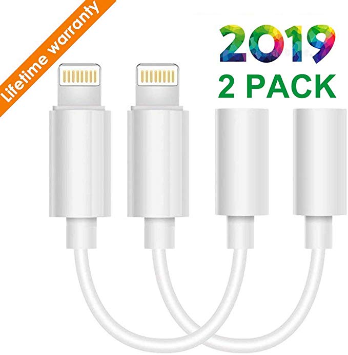 Lighting to 3.5 mm Headphone Adapter Earphone Earbuds Aux Cable, Compatible with X/XS/Max/XR 7/8/8Plus iOS 10/11/12 Plug and Play 2 Pack Microscope Lenses