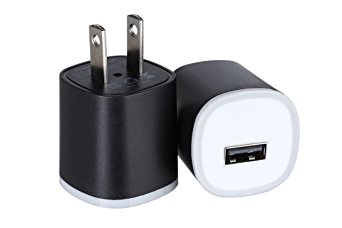 OMNI INC 2PC Universal USB Port [Matte Black] Rapid Speed Power Adapter Wall Charger AC/DC Power Adapter Home Wall Charger Plug for iPhone 7/7 6/6 plus Samsung Nokia HTC Google Smart Phone