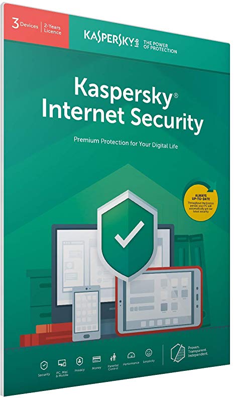 Kaspersky Internet Security 2020 | 3 Devices | 2 Years | Antivirus and Secure VPN Included | PC/Mac/Android | Activation Code by Post