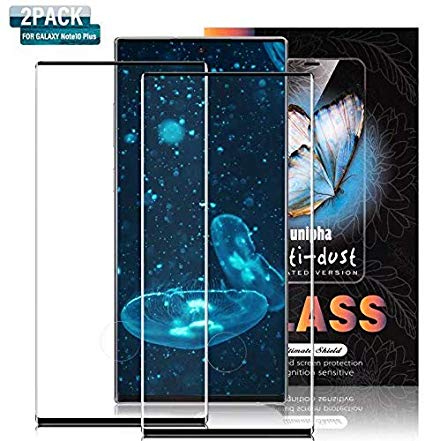 Gozhu [2-Pack] Galaxy Note 10 Plus Screen Protector Tempered Glass,[Anti-Fingerprint][No-Bubble][Scratch-Resistant] Glass Screen Protector for Samsung Galaxy Note 10 Plus