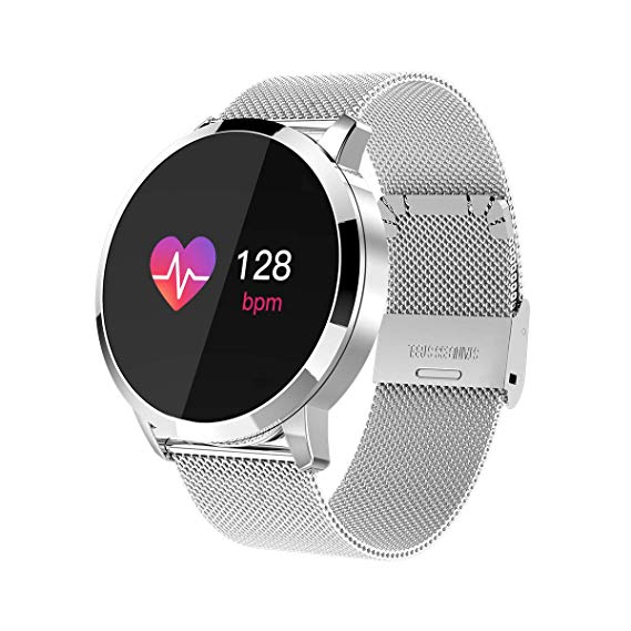Adsvtech Smart Watch, Bluetooth Smartwatch for Women Men, Sports Fitness Tracker IP67 Waterproof with Heart Rate Blood Pressure Sleep Monitor Calorie Counter Pedometer for Smartphone (Silver)
