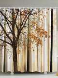 Fall Trees Print Polyester Fabric Shower Curtain