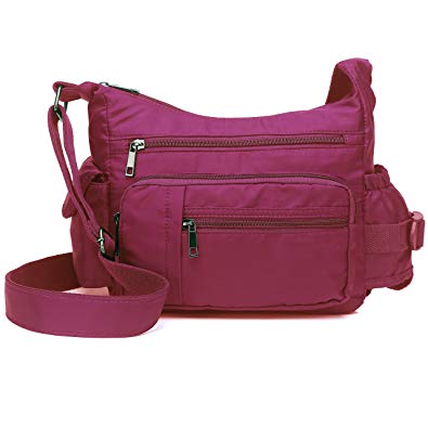 Pocketbooks for Women Lightweight Shoulder Bags Multi Pockets Volcanic Rock Nylon Waterproof Crossbody Handbag