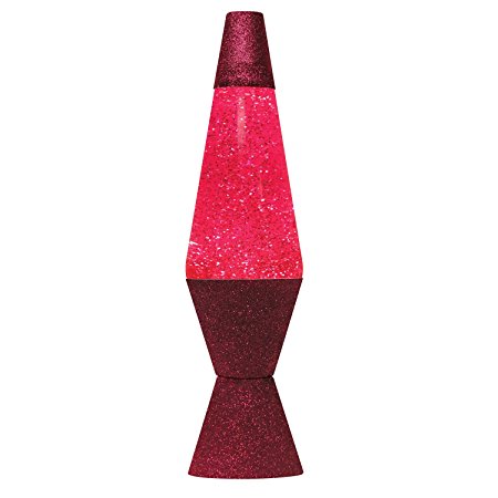 14.5-Inch Multi Color Glittermax Lamp with Silver Glitter, Pink Liquid