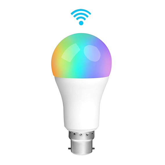 Smart Light Bulb, Vobot Alexa Works with WiFi LED 7 Watt Small Bayonet Cap/B22 RGBW High Brightness 600LM LED Lamp 60 Watt Equivalent Timing – Works with Amazon Alexa and Google Home Function, Remote Control Dimmer, No Hub, Mood LED Party Lights or Decorative Bulb Cool White