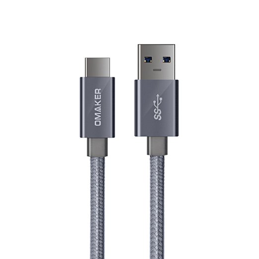 6.6ft USB 3.0 Type C Cable, Omaker Nylon Braided Type C to Type A Charging and Sync Cord, Manage the Migration to USB Type C