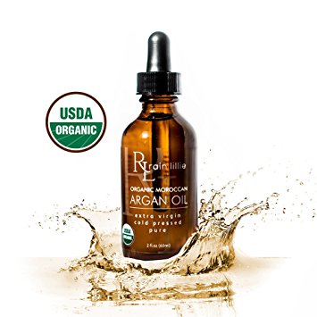 Rain Lillie Organic Moroccan Argan Oil - for Face, Hair, Skin - USDA Certified Organic, 100% Pure, Cold-pressed Extra Virgin Raw Argan Oil of Morocco