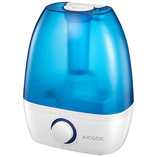 AICOOK Humidifiers, Ultrasonic Cool Mist Humidifier with 3.5L Water Tank, 32dB Whisper-Quiet Operation, Up to 36H Use, 360° rotatable nozzle, Classic Dial Knob Control