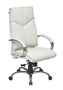 Office Star White Leather Executive Chair