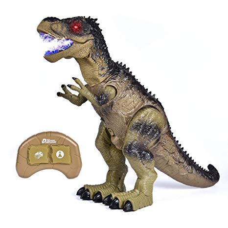 Remote Control Dinosaur Toys for Boys, 18.5"(L)×13.3"(H) Large Size with Walking & Lights & Roaring & Spraying, RC T-Rex Birthday Gift for Boys
