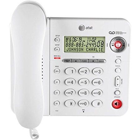 AT&T 1856 Corded Speakerphone with Digital Answering System (White)