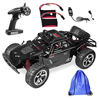 KJZEEX Remote Control Car RC Buggy - 4 WD 2.4Ghz Off-Road Racing Truck 1:12 RC Car with 2 Rechargeable Battery &Storage Bag