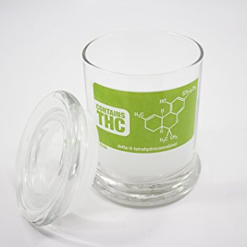 THC Molecule Write & Erase Pop Top Jar by 420 Science - Assorted Sizes (Large - 4.5 x 3.5)
