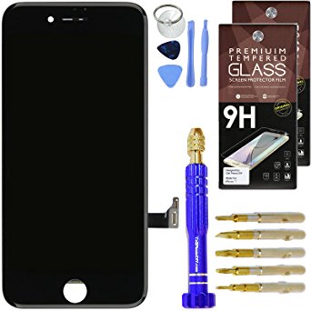 DIY iPhone 7 Screen Replacement 4.7" Black , LCD Touch Screen Digitizer Assembly Set   Premium Glass Screen Protector   Free Repair Tool Kit