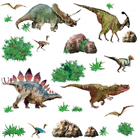 RoomMates RMK1882SCS Dinosaur Peel & Stick Wall Decals, Multicolor