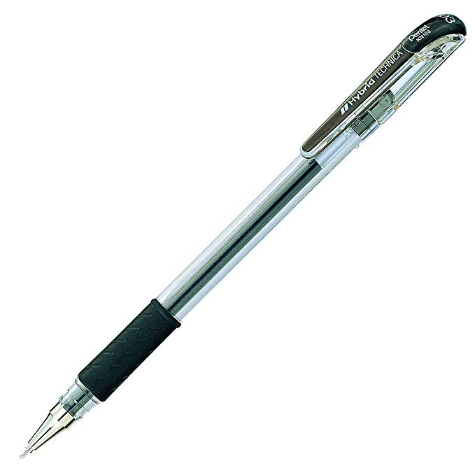 Pentel Arts Hybrid Technica 0.3 mm Pen, Ultra Fine Point, Black Ink, Box of 12 (KN103-A)