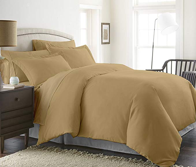 Bed Alter 1000 Thread Count Duvet Cover Zipper 100% Egyptian Cotton Luxurious & Hypoallergenic (Queen/Full, Taupe)