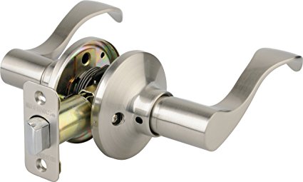 Brinks 2716-119 Wave Style Lever Door Knob for Hall and Closet Doors, Satin Nickel