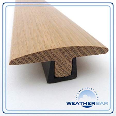 Solid Oak Lacquered Height Adjustable Twin Flooring Profile, Threshold Cover Strip, Door Bar, Suitable for 15-18mm Floors