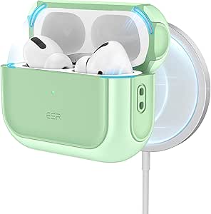 ESR for AirPods Pro 2nd Generation Case (HaloLock), Compatible with Airpods Pro Case 2nd/1st Gen (2023/2022/2019), Compatible with MagSafe, Full Drop Protection Cover with Lanyard, Light Green