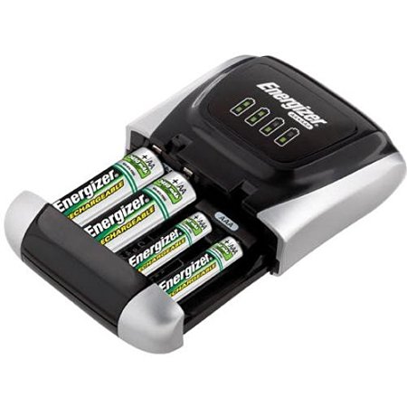 Energizer Compact Charger With 2 AA and 2 AAA NiMH Rechargeable Batteries (2AA / 2AAA   Charger)