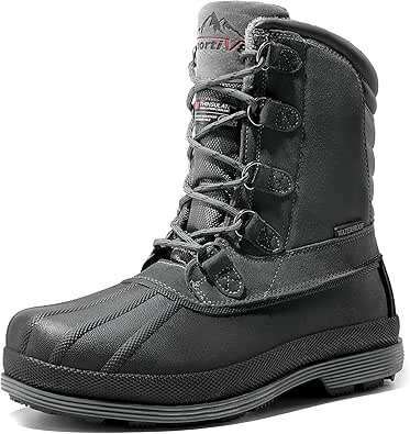 NORTIV 8 Men's Insulated Waterproof Work Winter Snow Boots