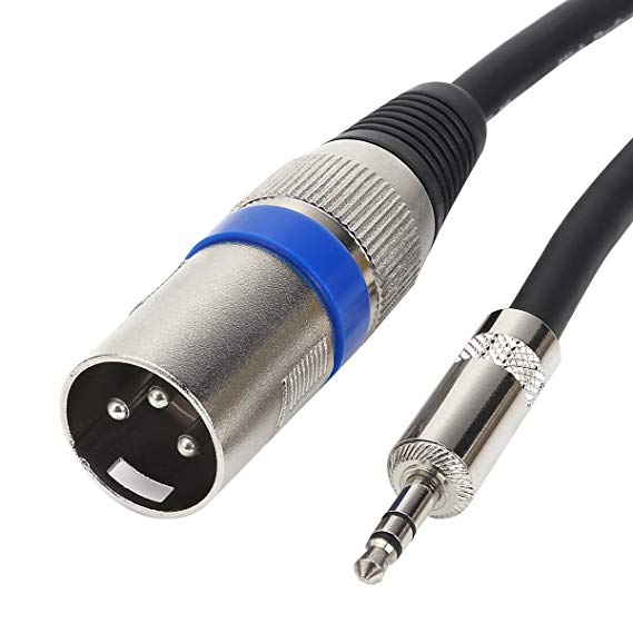TISINO Mini Jack 3.5mm (1/8 Inch) TRS Male to XLR Male Balanced Interconnect Audio Cable - 5 Feet