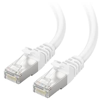 Cable Matters 10Gbps Snagless Shielded Cat6A Ethernet Cable 25 ft (SSTP, SFTP Shielded Ethernet Cable, Shielded Cat6 Cable, Cat 6 Shielded Network Cable) in White