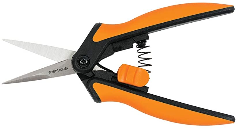 Softouch Micro-Tip Pruning Snip, Non-Coated Blades, Orange/Black (399240-1003) - 1