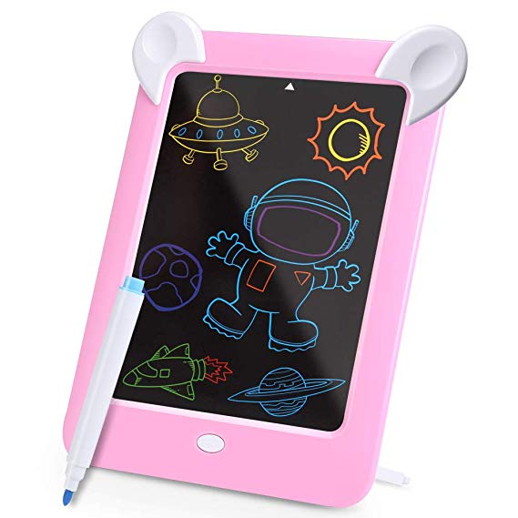 Kennifer LCD Writing Tablet, Kids 3D LED Luminous Magic Drawing Pad, 10 Inch LCD Handwriting Drawing Doodle Board, Erasable Sketching Notepad for Kids and Adults