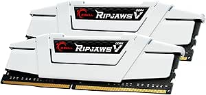 G.SKILL Ripjaws V Series DDR4 RAM 32GB (2x16GB) 3600MT/s CL18-22-22-42 1.35V Desktop Computer Memory UDIMM - White (F4-3600C18D-32GVW)