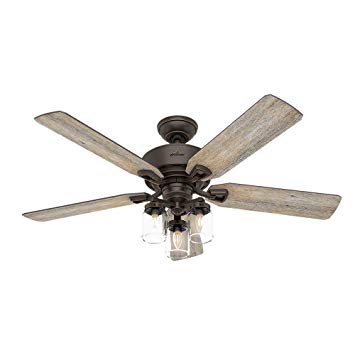 Hunter Fan Company 54201 Hunter 52" Devon Park Onyx Bengal LED Light and Handheld Remote Ceiling Fan