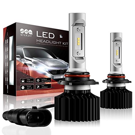 9005/HB3 LED High Beam Headlight Bulbs Conversion Kit, DOT Approved, SEALIGHT X1 Series 9145/H10 Fog Light Bulbs - Xenon White 6000K