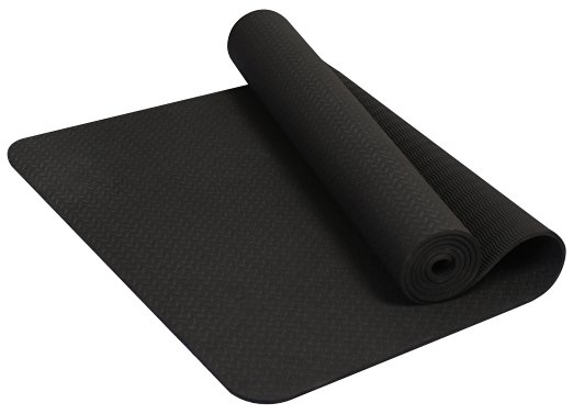 BalanceFrom GoYoga Premium 1/4-Inch Slip Resistant and Waterproof Yoga Mat with Carrying Strap