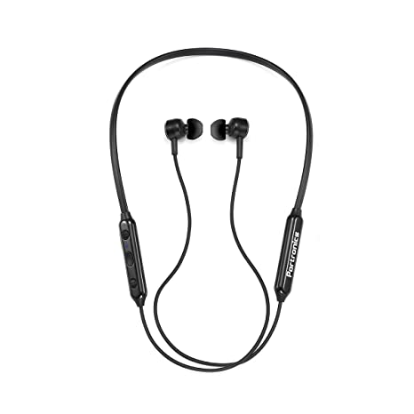 Portronics Harmonics One POR-1119 Wireless Bluetooth 5.0 Sports Headset with High Bass, Powerful Audio Drivers Comfort Fit, Supreme Sound, Built-in Mic for Calls, All Android & iOS Devices, Black