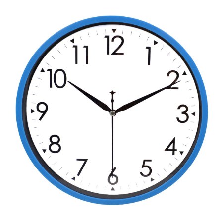Hippih 10quot Silent Quartz Decorative Wall Clock with Glass Cover Non-ticking Digital Blue