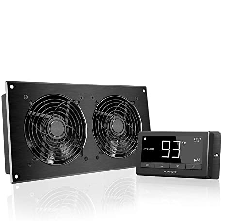 AIRTITAN T7, Ventilation Fan 12" with Temperature and Humidity Controller, IP-44 Rated, for Crawl Space, Basement, Garage, Attic