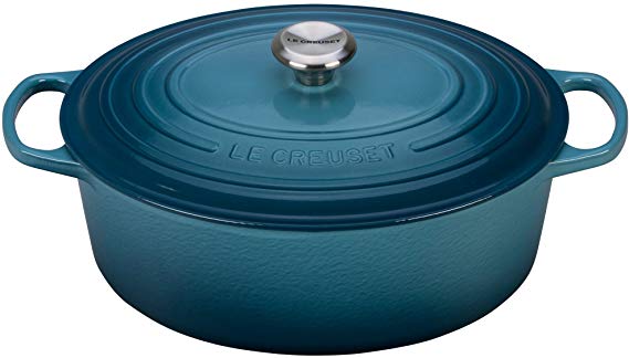 Le Creuset of America Enameled Cast Iron Signature Oval Dutch Oven, 8 quart, Marine