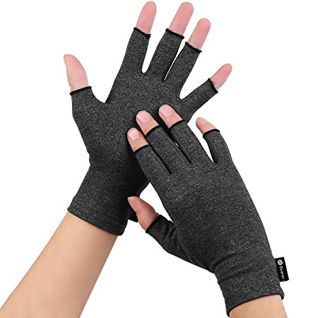 Arthritis Gloves Women Men for RSI, Carpal Tunnel, Rheumatiod, Tendonitis, Fingerless Hand Thumb Compression Gloves Small Medium Large XL for Pain Relief by Duerer