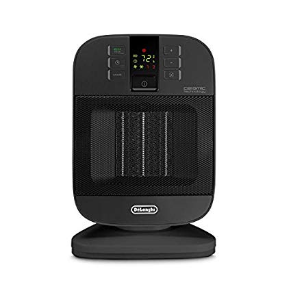 DeLonghi 5120 BTU Ceramic Compact Electric Space Heater with Thermostat and Energy Saving Setting (black)