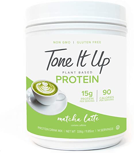 Tone It Up Vegan Matcha Latte Protein Powder for Women | 100% Pea & Pumpkin Seed Protein | Gluten Free, Non Dairy | 15g of Protein | Supports Weight Loss and Lean Muscle | Kosher Non GMO | .77lbs