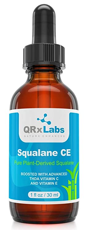 Pure Plant-Based Squalane Oil Boosted with Most Advanced & Stable Vitamin C - Organic ECOCERT/USDA Certified Squalane Derived from Sugarcane - Best Moisturizer For Face, Body & Skin - 1 oz / 30 ml