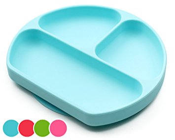 Suction Plates For Toddlers, Babies, Silicone Placemats For Kids Stick, Fits To Most High Chairs Tray And Tabel, Baby Dishes - Kids Plates   Bowls - Light Blue