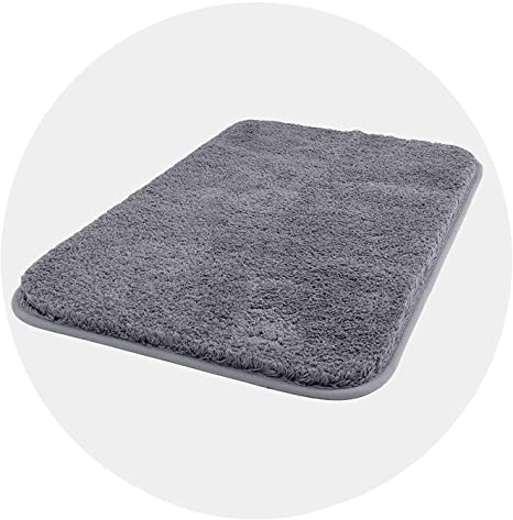 Carvapet Microfiber Bathroom Rug Super Water Absorbent Non-Slip Bath Mat Soft Plush Shaggy Bath Rug (Dark Grey, 50x80CM)